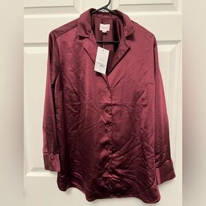 Isabel Maternity by Ingrid & Isabel Burgundy Button Down Shirt